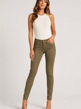 Labijou Olive Green Stretch Jeggings Women’s Large Pull-On Skinny Pants